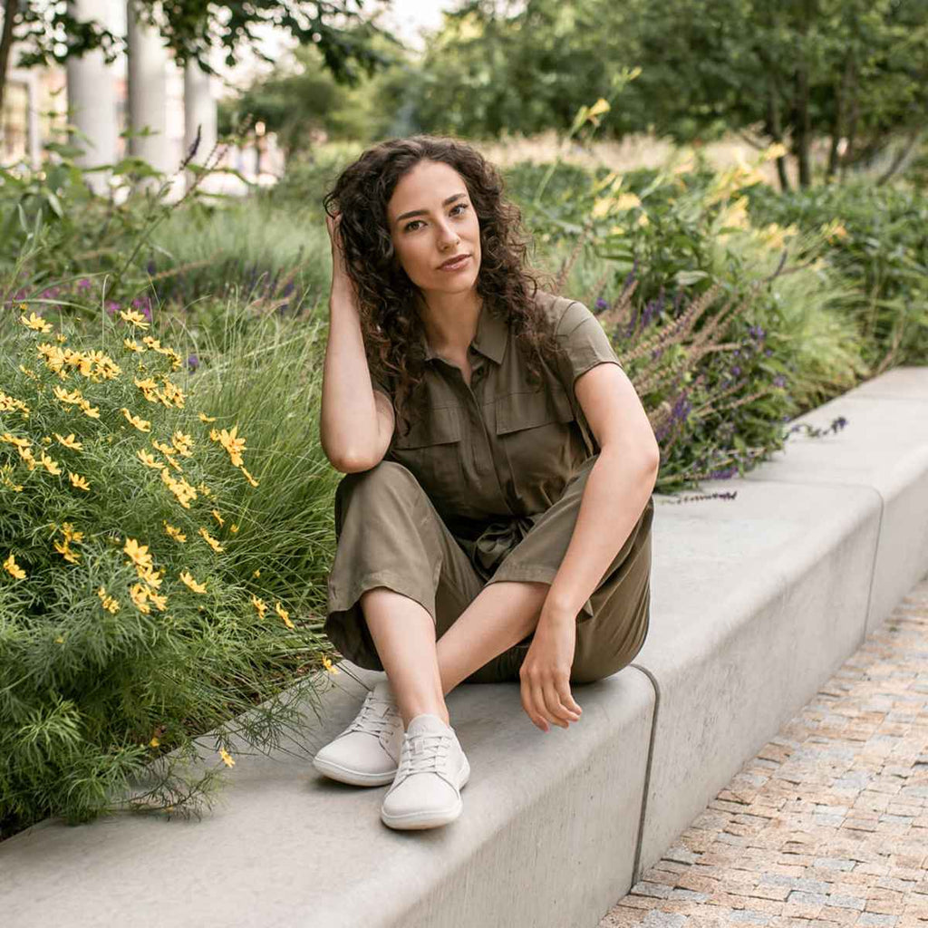 Skinners Easygoer Dam Beige sneaker, närbild på tåboxen