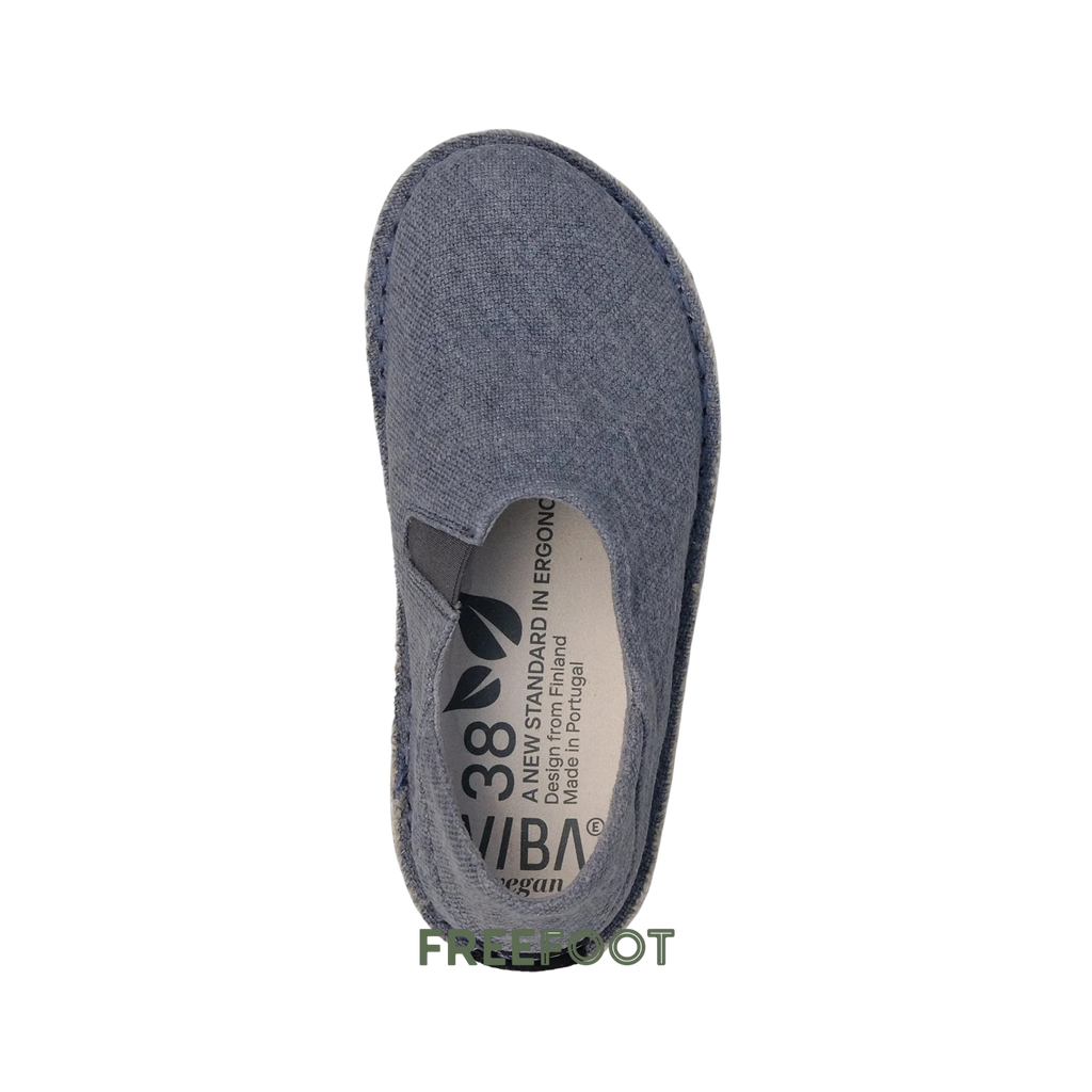Vibae Zuma Linen Unisex Pacific Blue sko, ovanifrån