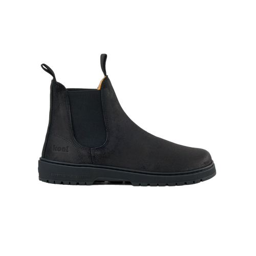 Koel Gavien Suede Felt Dam Black – filtfodrad barfota-chelseaboot i svart mocka, sidovy