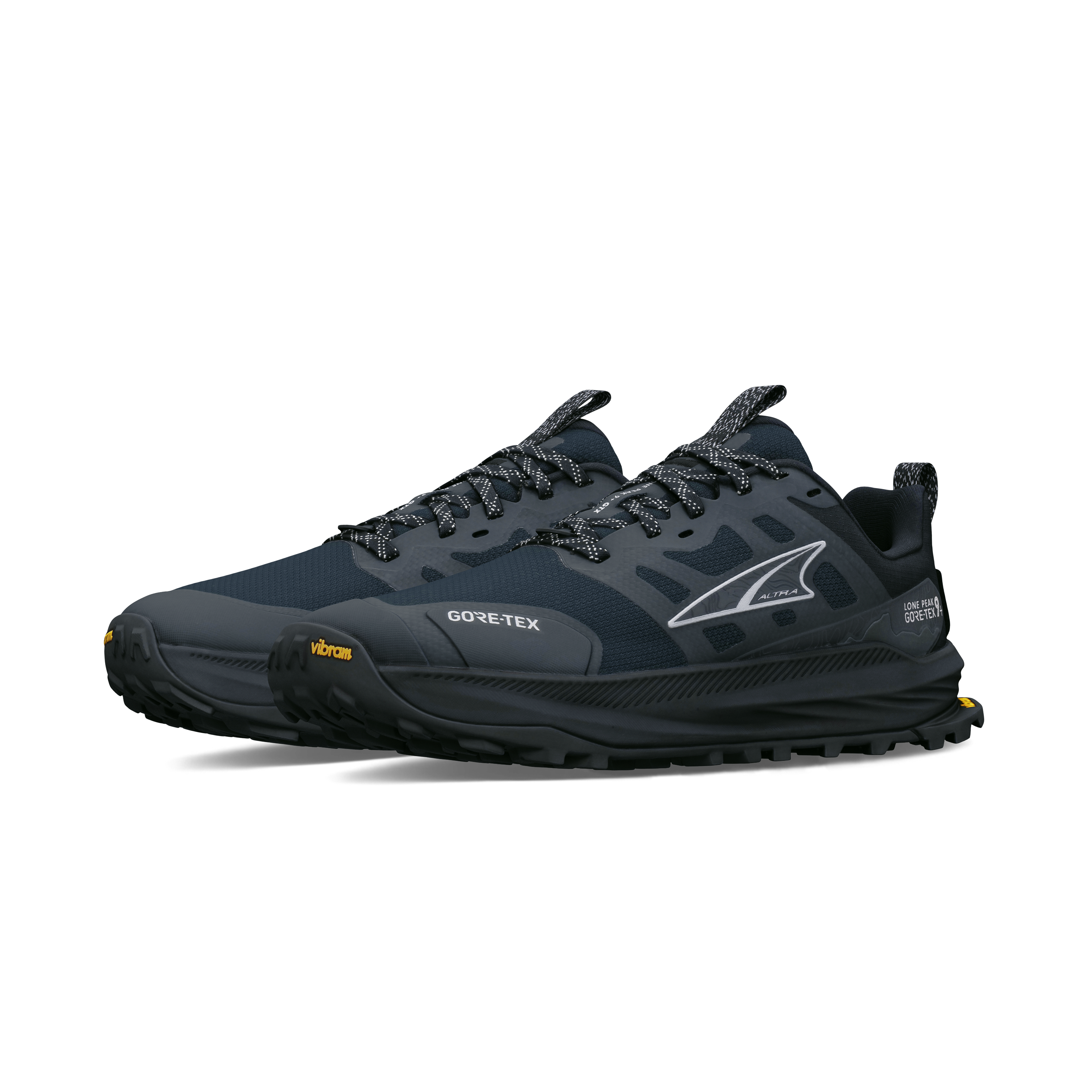 Altra Lone Peak 9+ Gtx Dam Black trailsko, närbild på tåboxen