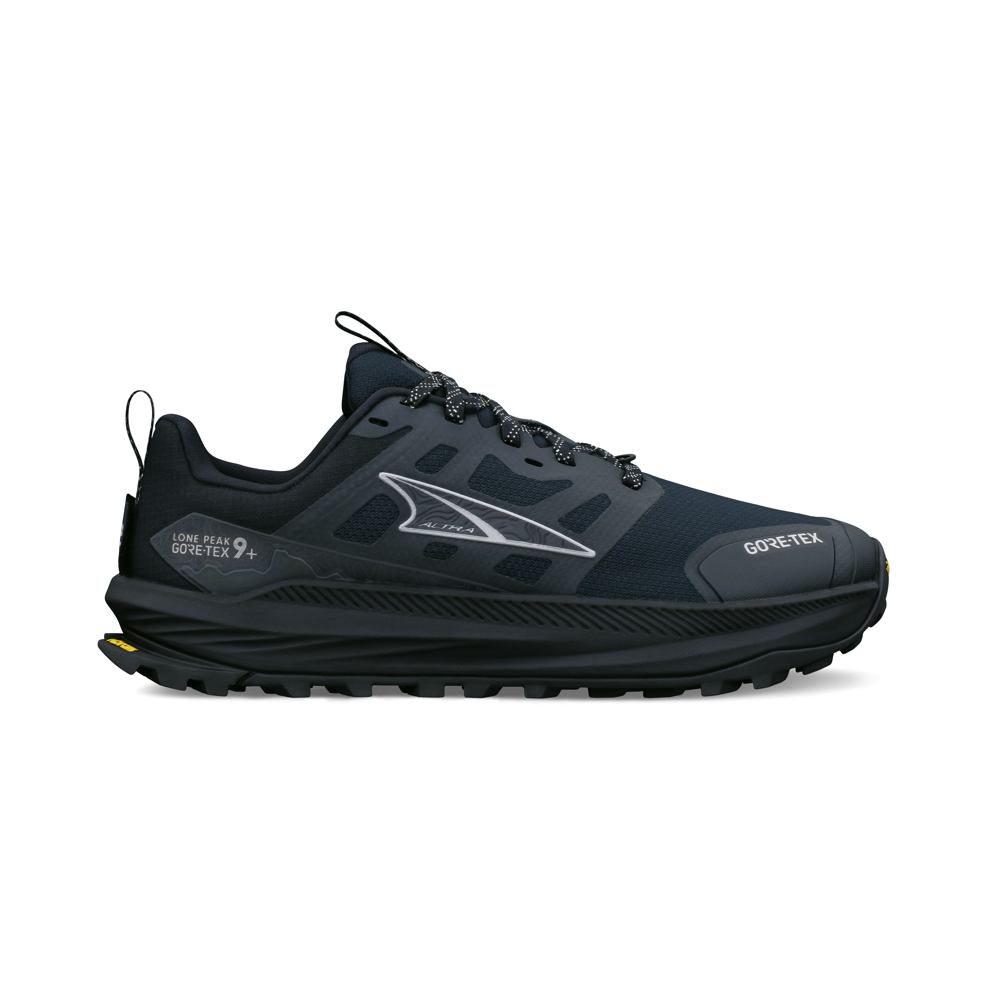 Altra Lone Peak 9+ Gtx Dam Black trailsko, detaljbild av materialet