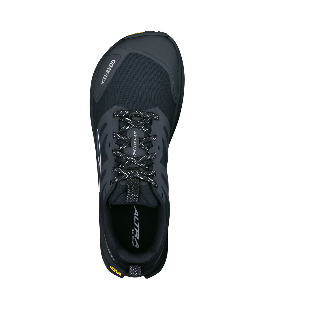 Altra Lone Peak 9+ Gtx Herr Black trailsko, ovanifrån