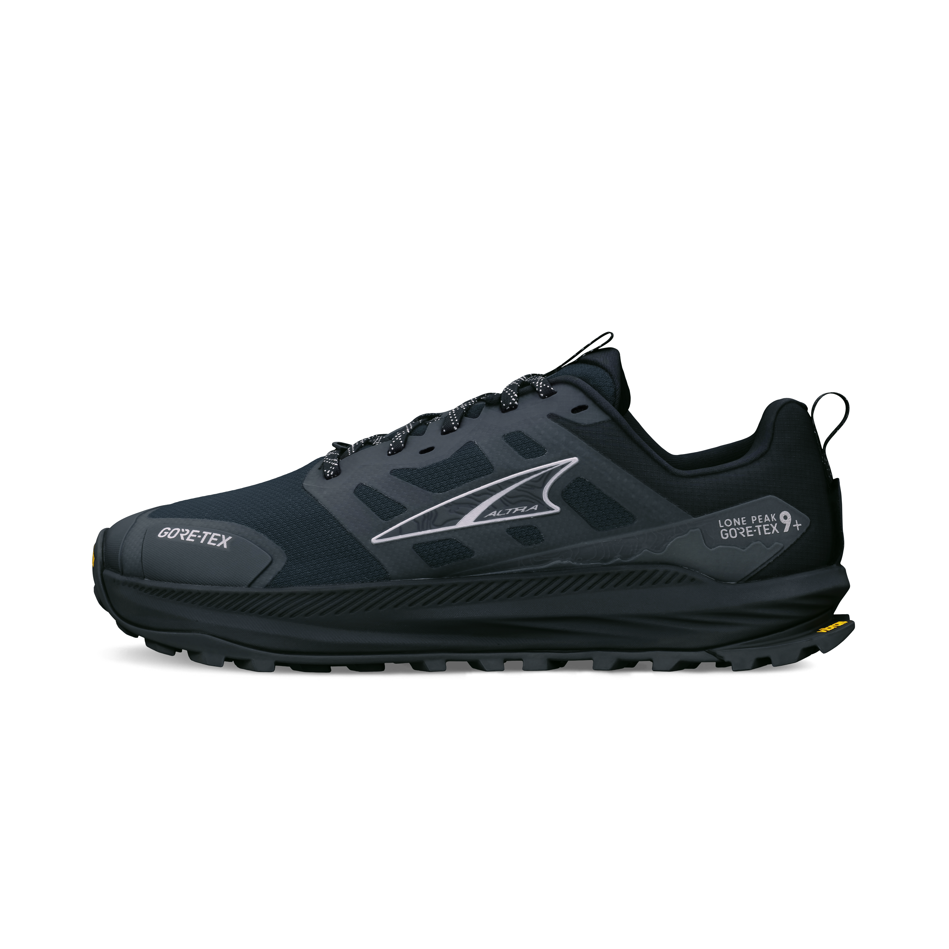 Altra Lone Peak 9+ Gtx Herr Black trailsko, livsstilsbild