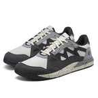 Joe Nimble Sneaker Addict – barfotasko för herr i grå, svart och offwhite med bred tåbox, flexibel yttersula och sportig design. Optimal för naturlig rörelse och vardagskomfort.