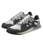 Joe Nimble Sneaker Addict – barfotasko för herr i grå, svart och offwhite med bred tåbox, flexibel yttersula och sportig design.