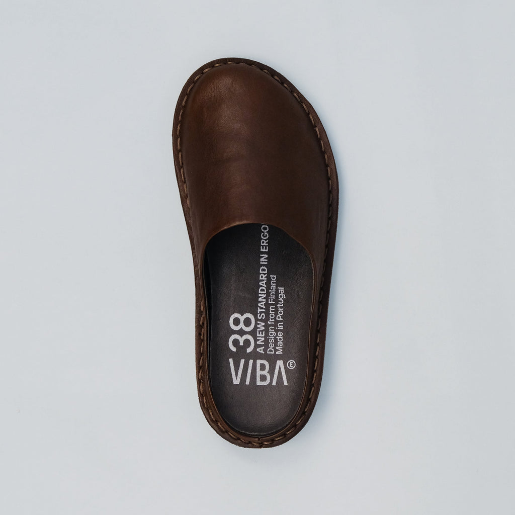 Vibae Roma Leather Unisex Cocoa Brown sko, ovanifrån
