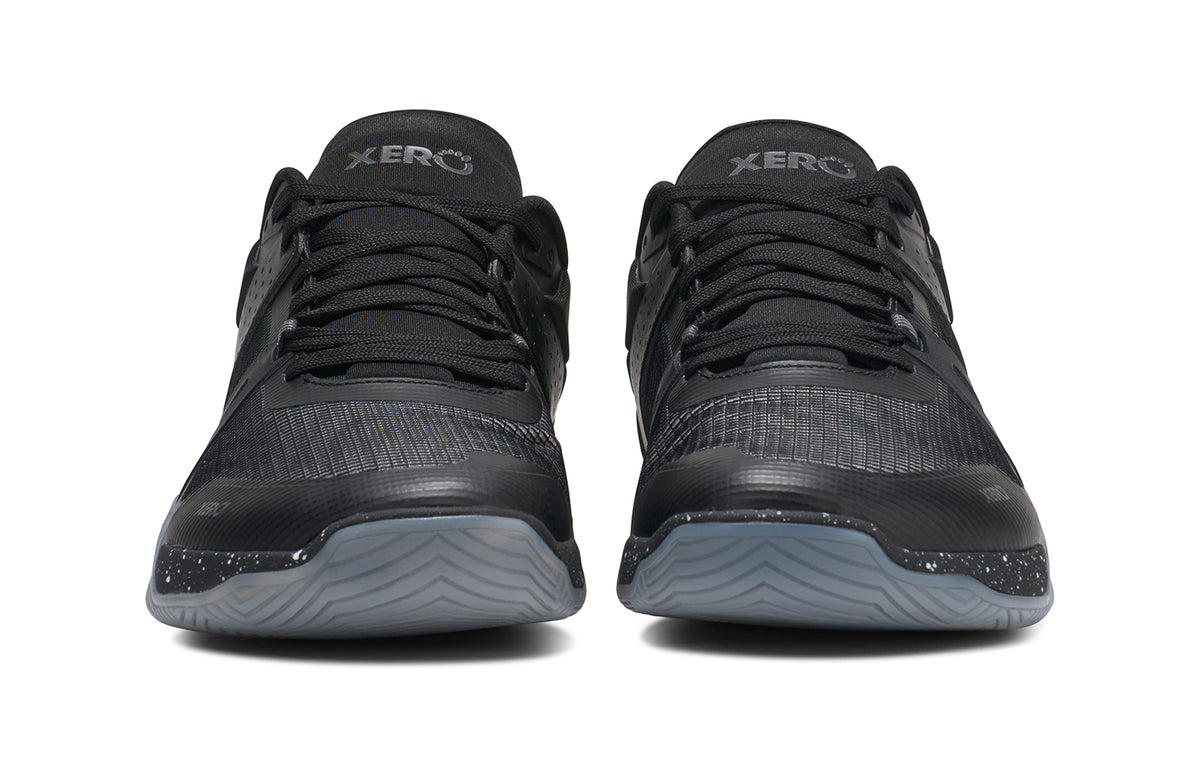 Xero Shoes X1 Low herrsko i svart – minimalistisk barfotasko med bred tåbox, noll drop och lätt, flexibel design för löpning och vardagsrörelse.