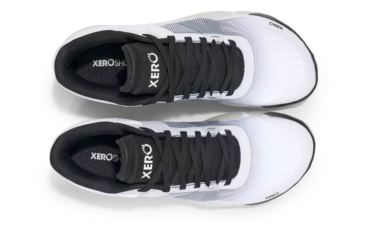 Xero Shoes X1 Low herrsko i vitt – minimalistisk barfotasko med noll drop, bred tåbox och lätt, flexibel konstruktion för naturlig löpning och vardagsbruk.