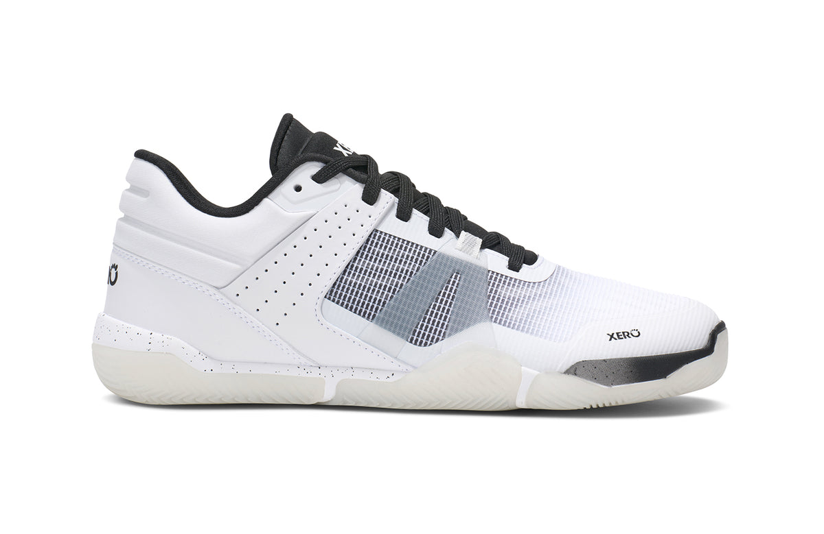 Xero Shoes X1 Low herrsko i vitt – minimalistisk barfotasko med noll drop, bred tåbox och lätt, flexibel konstruktion för naturlig löpning och vardagsbruk.