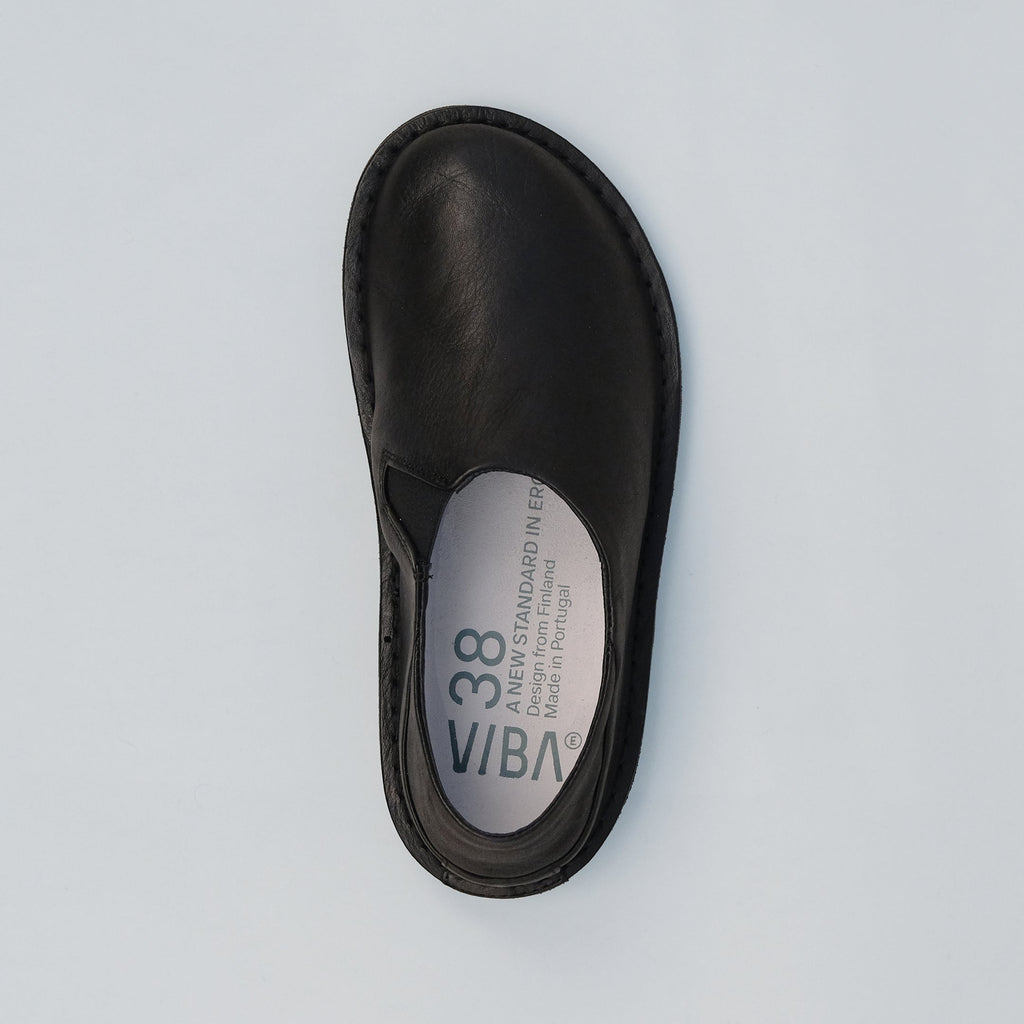 Vibae Zuma Leather Unisex Preto Black sko, ovanifrån