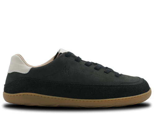 Aylla Ruraq Herr Black – svart barfotasneaker i nubuck och mocka, yttersida