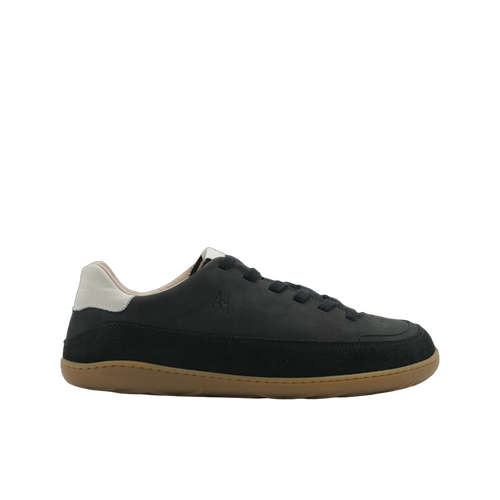 Aylla Ruraq Herr Black – svart barfotasneaker i nubuck och mocka, yttersida