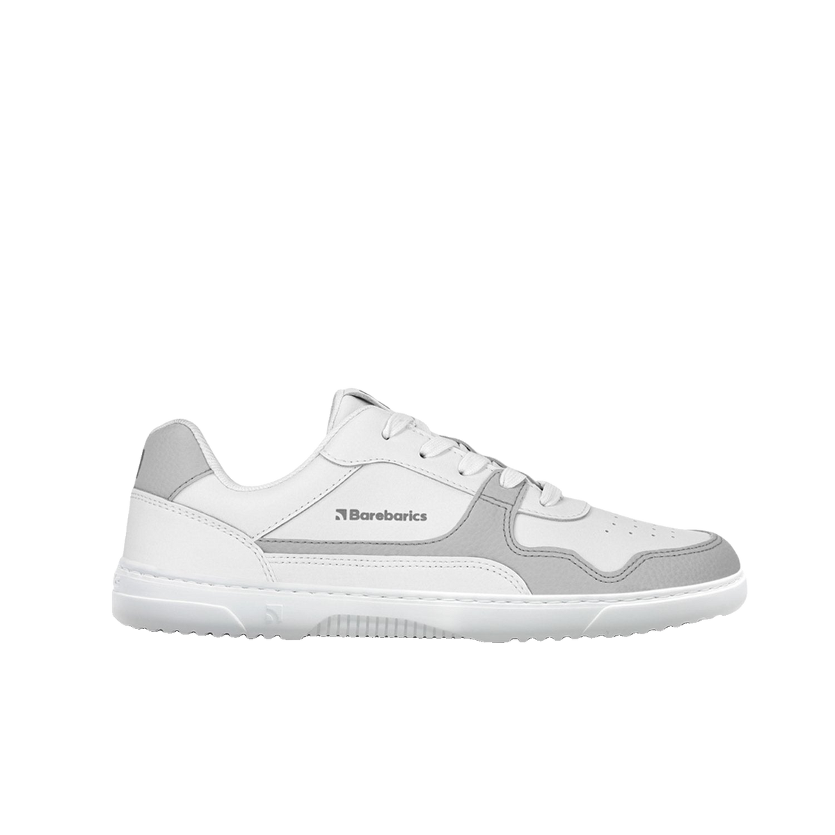 Barebarics Zing Läder Unisex Vit/Grå sneaker, sedd från sidan