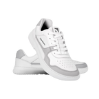 Barebarics Zing Läder Unisex Vit/Grå sneaker, närbild på tåboxen