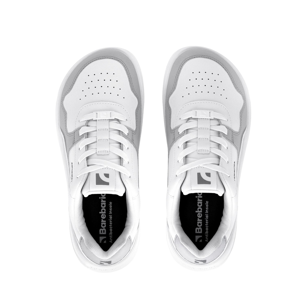Barebarics Zing Läder Unisex Vit/Grå sneaker, ovanifrån