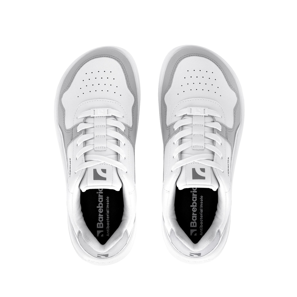 Barebarics Zing Läder Unisex Vit/Grå sneaker, ovanifrån