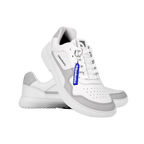 Barebarics Zing Läder Unisex Vit/Grå sneaker, bakifrån