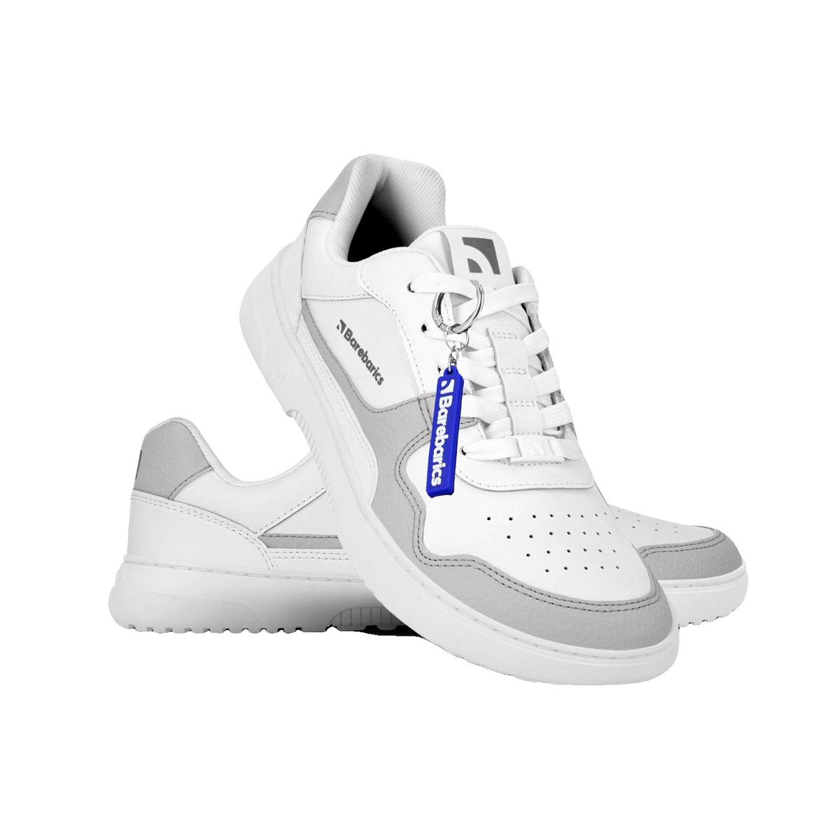 Barebarics Zing Läder Unisex Vit/Grå sneaker, bakifrån