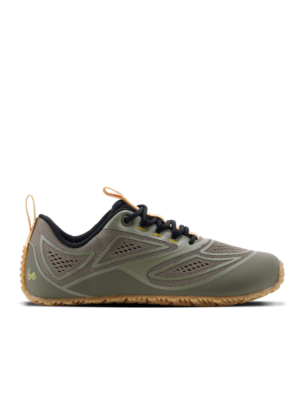 Be Lenka Trailtech Khaki Green – barfotasko för stig och friluftsliv, sidovy