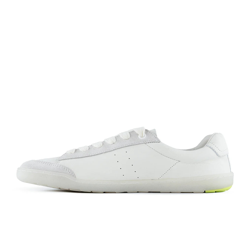 Blusun barfotasko BLSN-500W White – vit sneakers i minimalistisk design för kvinnor med bred tåbox och flexibel sula, sedd från sidan