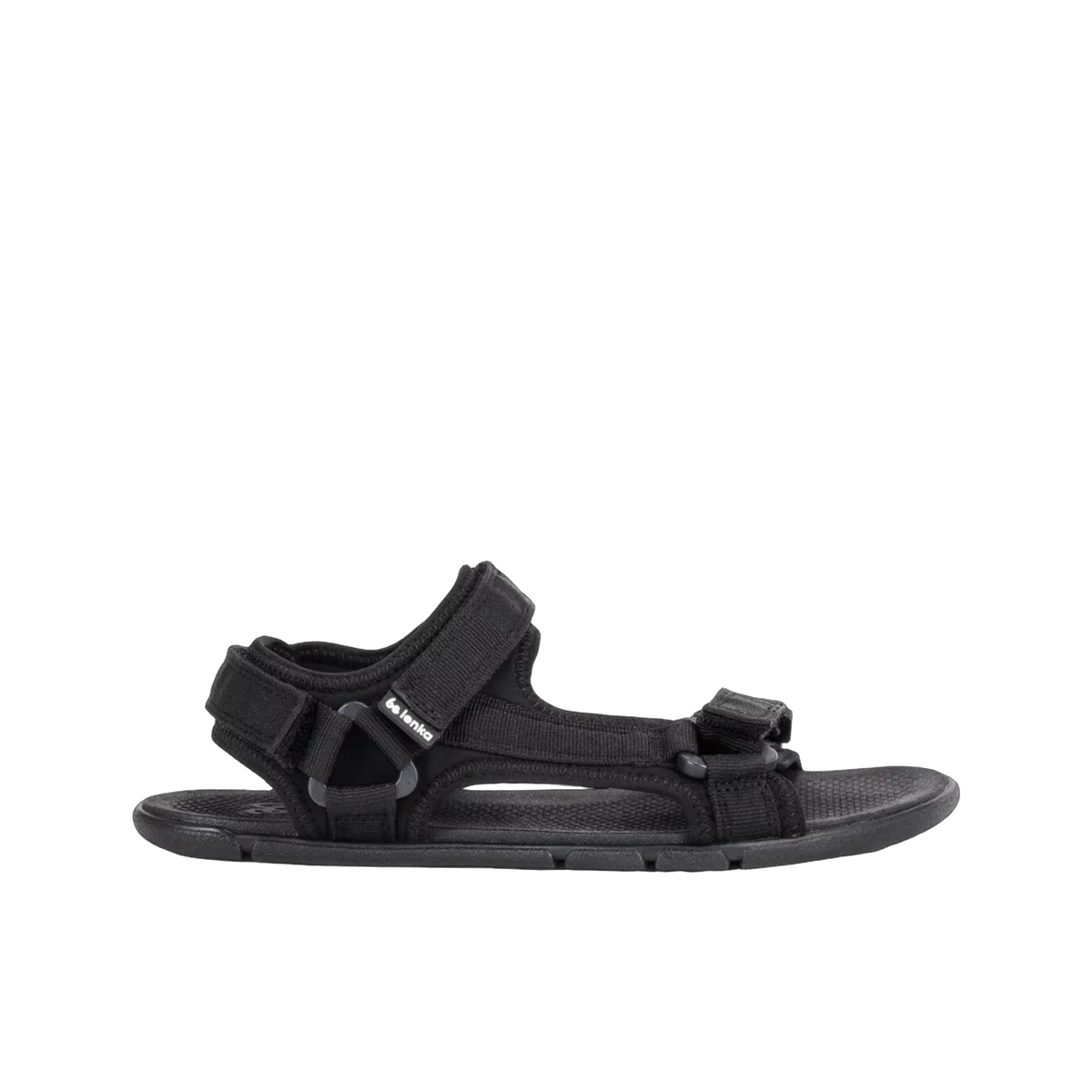 Be Lenka Flow Unisex All Black sandal, sedd från sidan