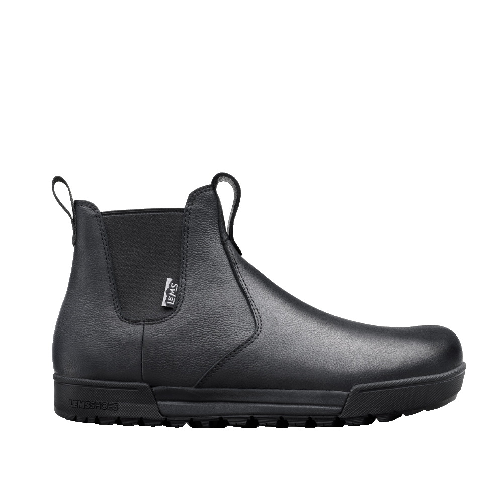 Lems Shoes Chelsea Tuff Unisex Svart chelseaboots, sedd från sidan