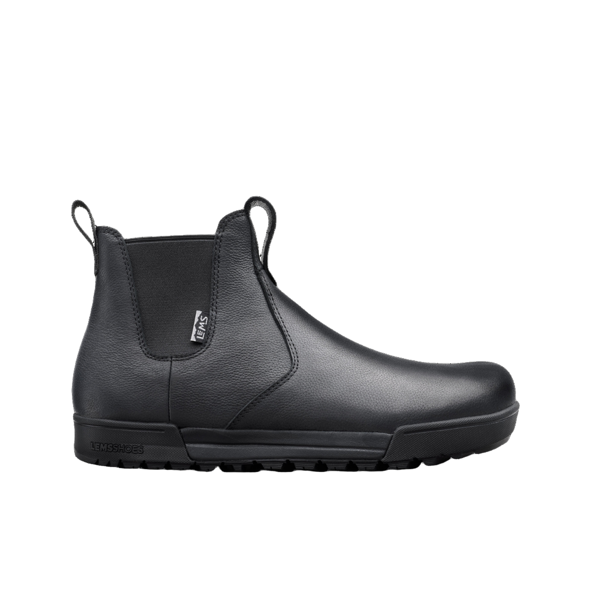 Lems Shoes Chelsea Tuff Unisex Svart chelseaboots, sedd från sidan