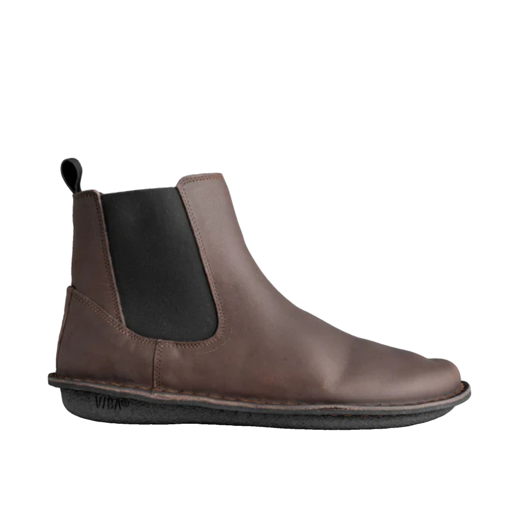 Vibae Helsinki Unisex Mörkbrun chelseaboots, sedd från sidan