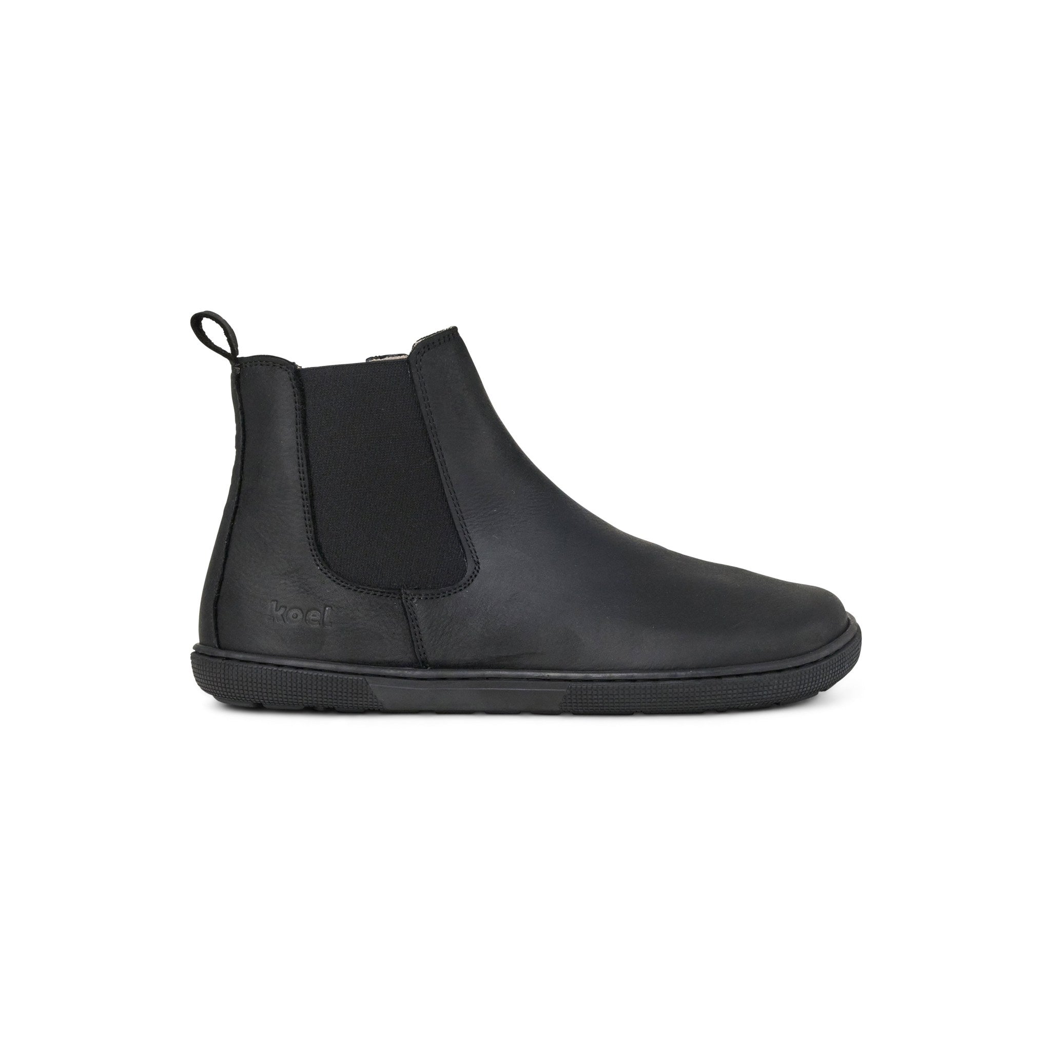 Koel FILAS Hydro Felt Black – varmfodrad chelseaboot i vattenavvisande läder, sidovy