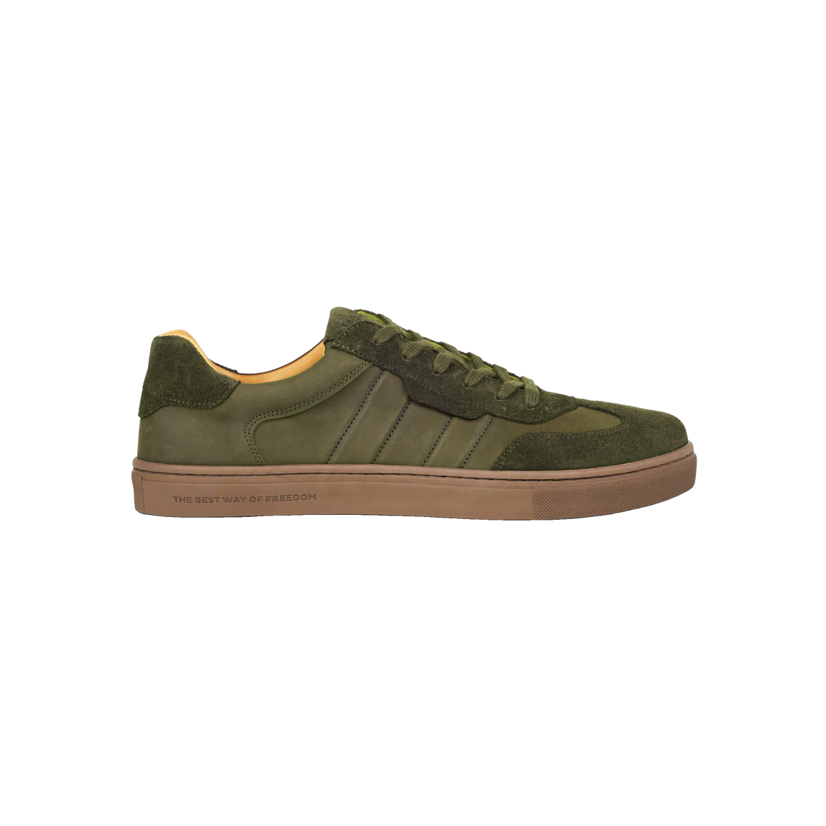 Koel Helio Suede Herr Olive, sedd från sidan