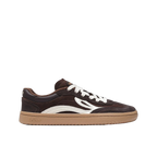 Lejan One Unisex Chocolate – barfotasneaker i chokladbrun mocka och nylon med bred tåbox, sidovy