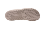 Undersidan av Xero Shoes Nexus Knit Silver Lining – stilren barfotasko i stickad beige mesh med bred tåbox, flexibel yttersula och noll drop för naturlig fotrörelse i vardagen