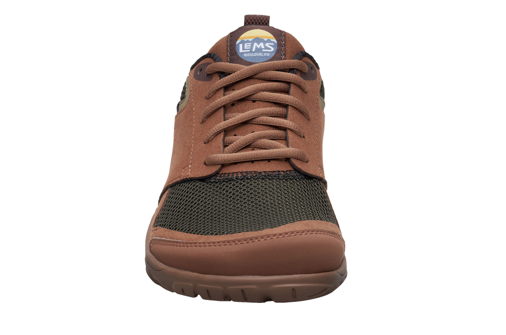 Lems Shoes Primal Zen Unisex Woodland sneaker, närbild på tåboxen