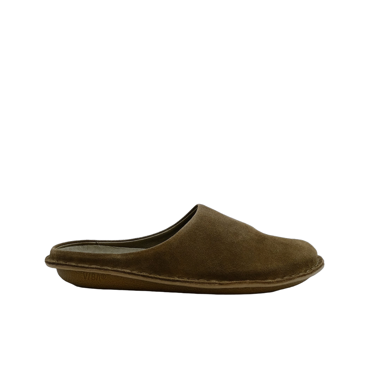 Vibae Roma Bio Suede Unisex Bosco Khaki sko, sedd från sidan