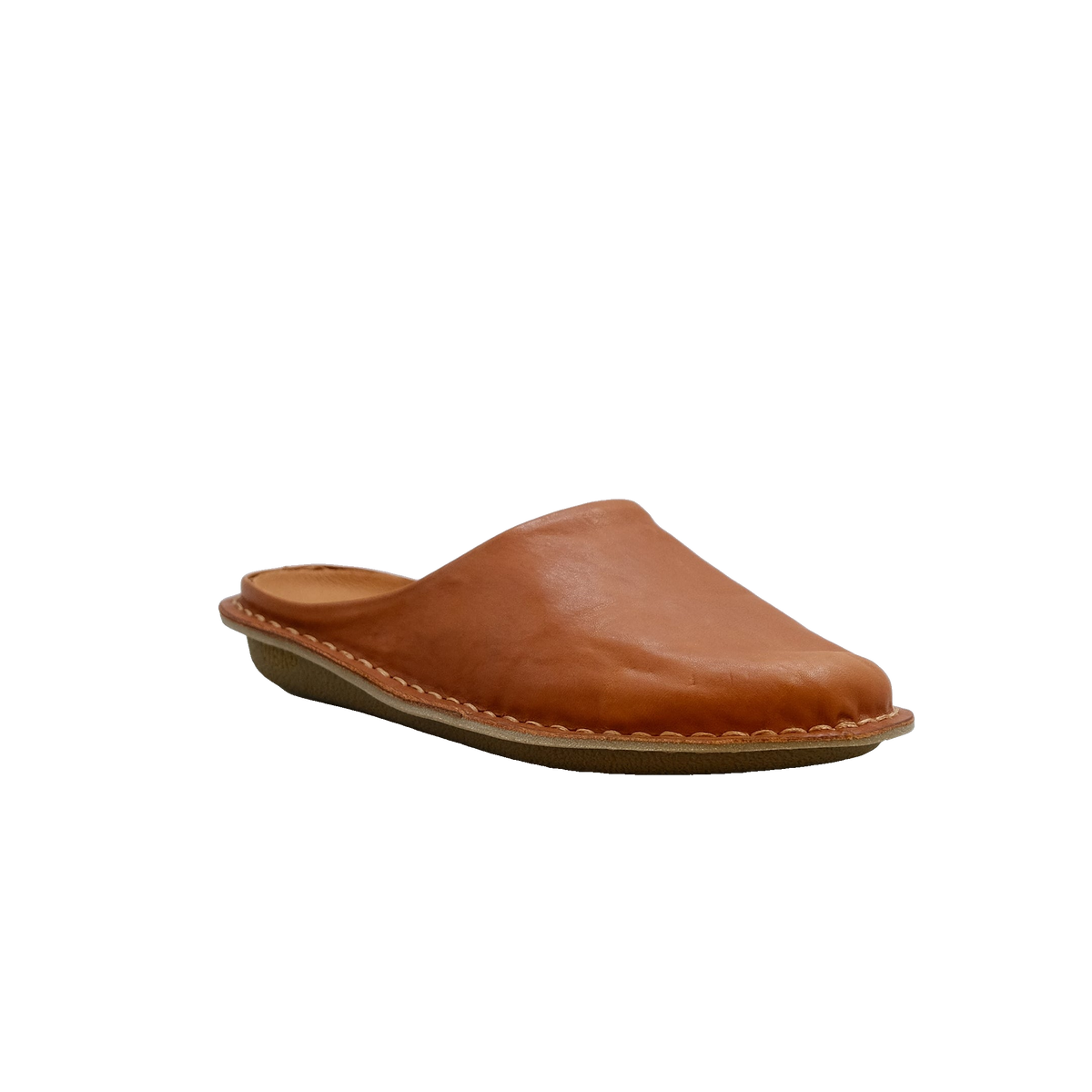 Vibae Roma Leather Unisex Cognac Brown sko, sulan underifrån