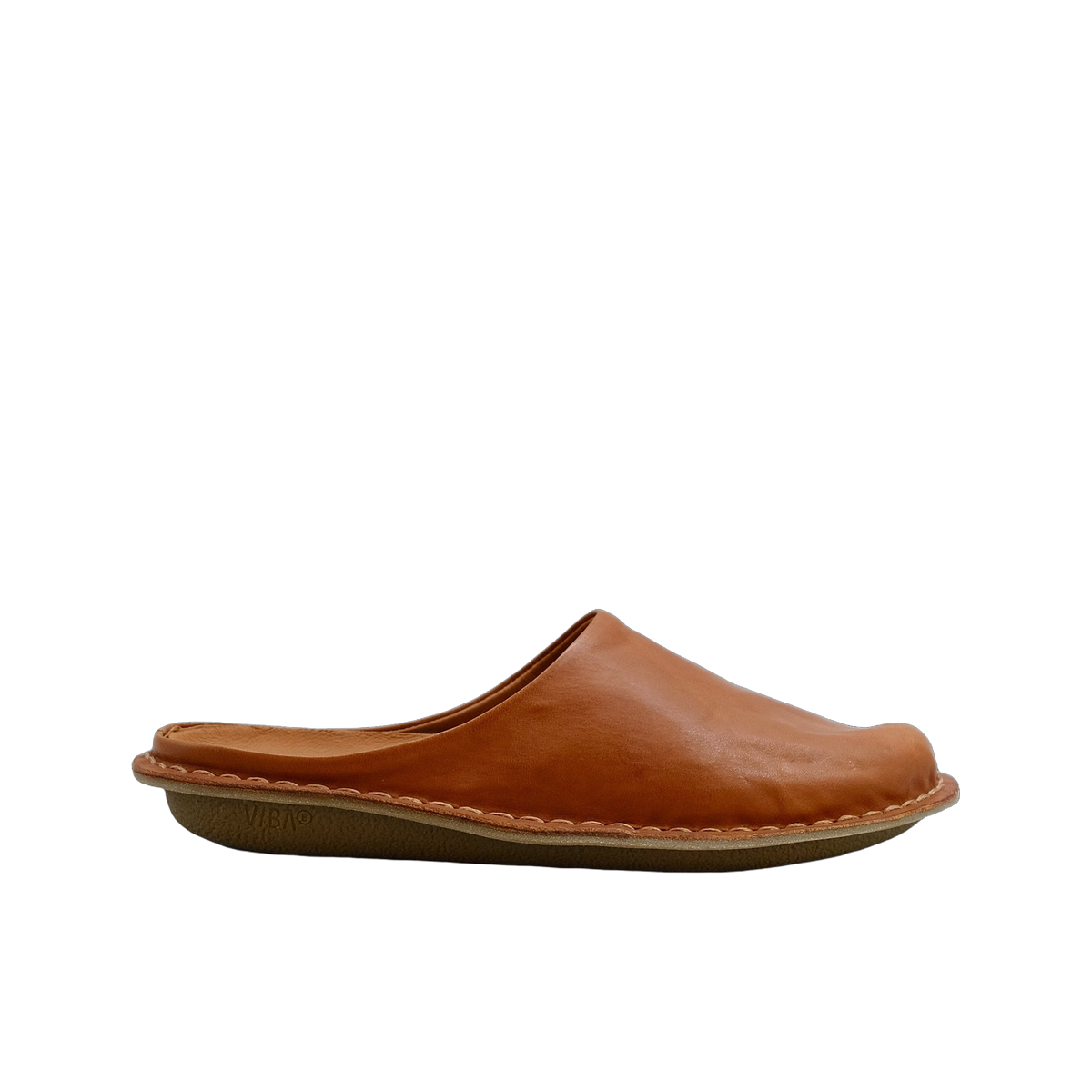 Vibae Roma Leather Unisex Cognac Brown sko, sedd från sidan