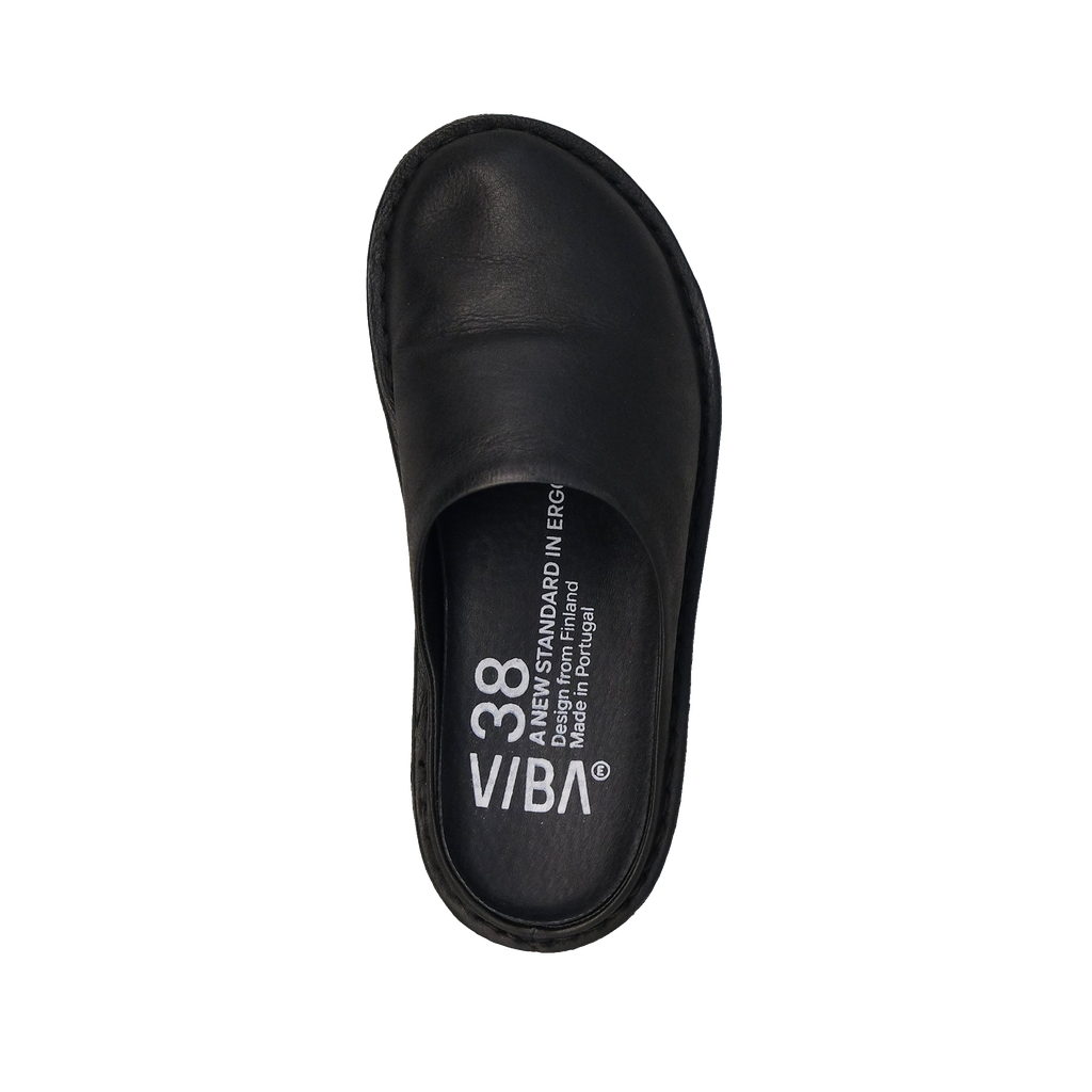 Vibae Roma Leather Unisex Preto Black sko, ovanifrån