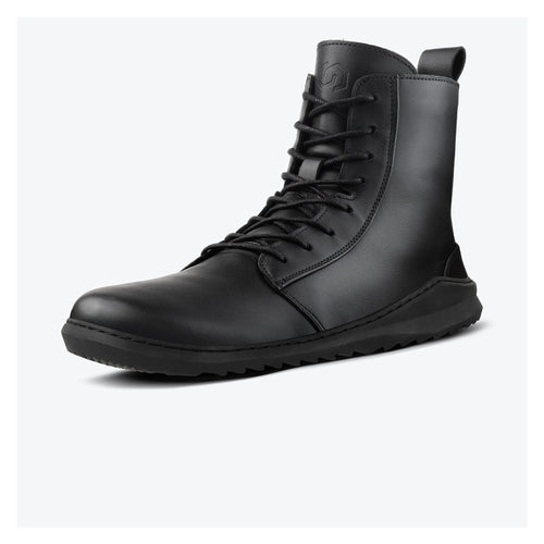 Skinners Astra II Dam Black – barfotaboot i svart läder, framvy