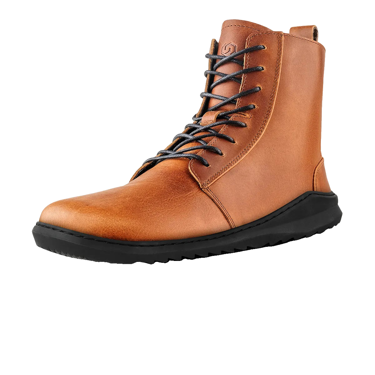 Skinners Astra II Dam Cognac – barfotaboot i cognacfärgat läder, framvy