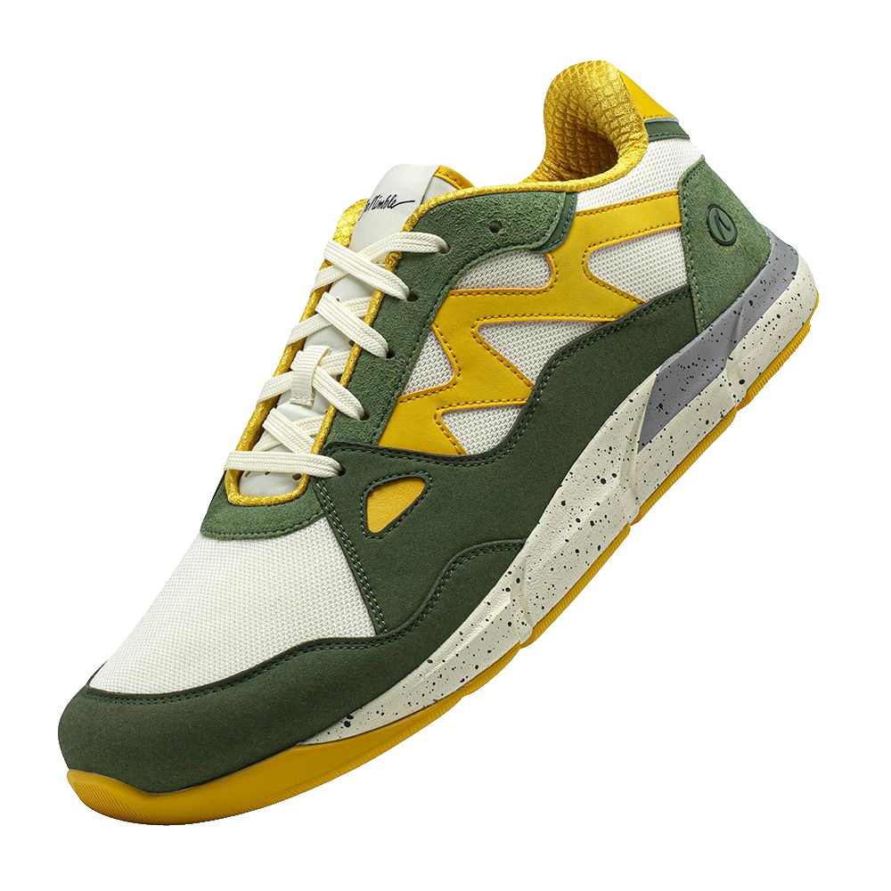 Joe Nimble Sneaker Addict Dam Green/Yellow sneaker, bakifrån