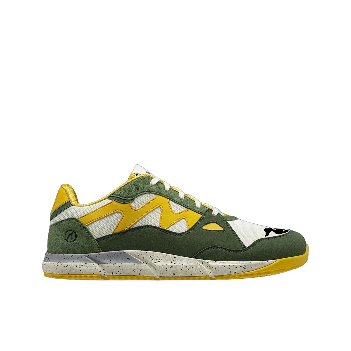 Joe Nimble Sneaker Addict Dam Green/Yellow sneaker, sedd från sidan