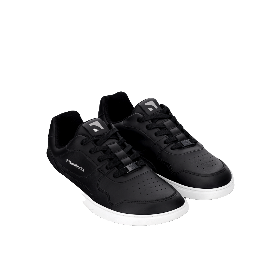 Barebarics Zing Läder Unisex Svart/Vit sneaker, bakifrån