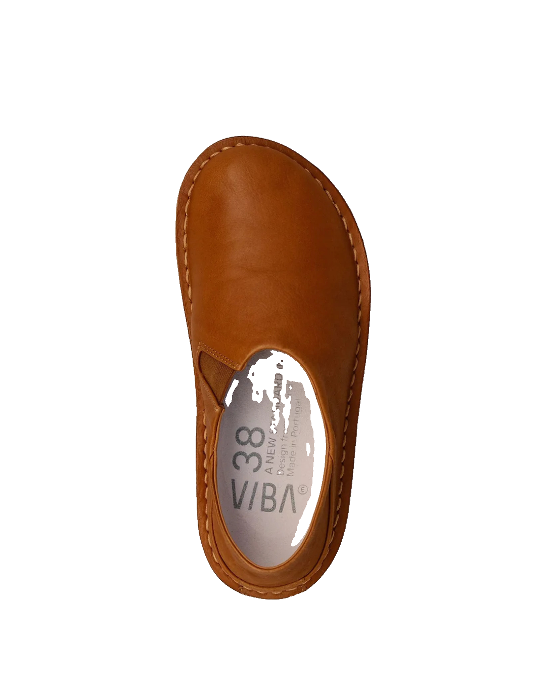 Vibae Zuma Leather Unisex Cognac sko, ovanifrån