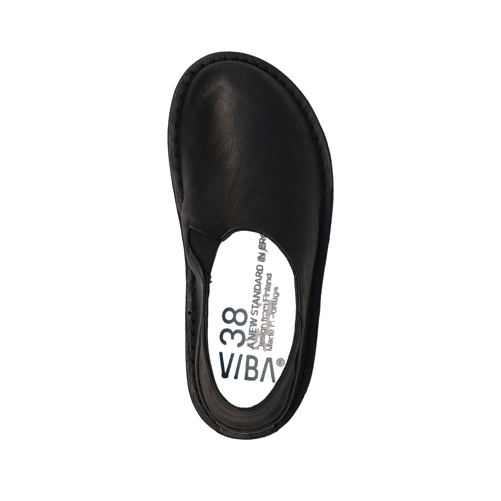 Vibae Zuma Leather Unisex Preto Black sko, ovanifrån